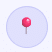 pin A simple graphic representation of a location pin icon. The pin is rounded at the top with a gradient from pink to magenta, and a thin silver line representing the pin's point is shown below. The background is a light color, enhancing the icon's visibility.